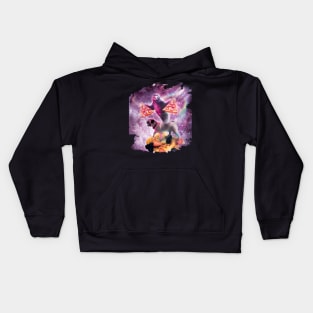 Space Pizza Sloth On Pug Unicorn On Waffles Kids Hoodie